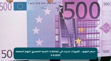 سعر اليورو.. تغييرات جديدة في تعاملات الجنيه المصري اليوم الجمعة 5-9-2025